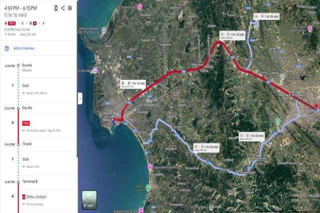 Τα μέσα μαζικής μεταφοράς της Αλβανίας εντάχθηκαν στην πλατφόρμα "Google Maps"